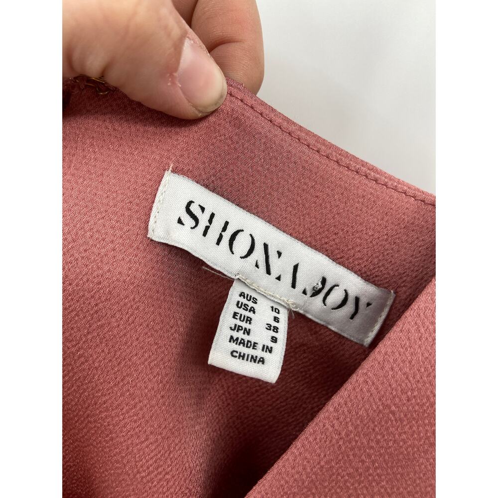 Shona Joy Rose Pink Luxe Frill Tulip Hem Maxi Dress Size 6‎ - Picture 8 of 10